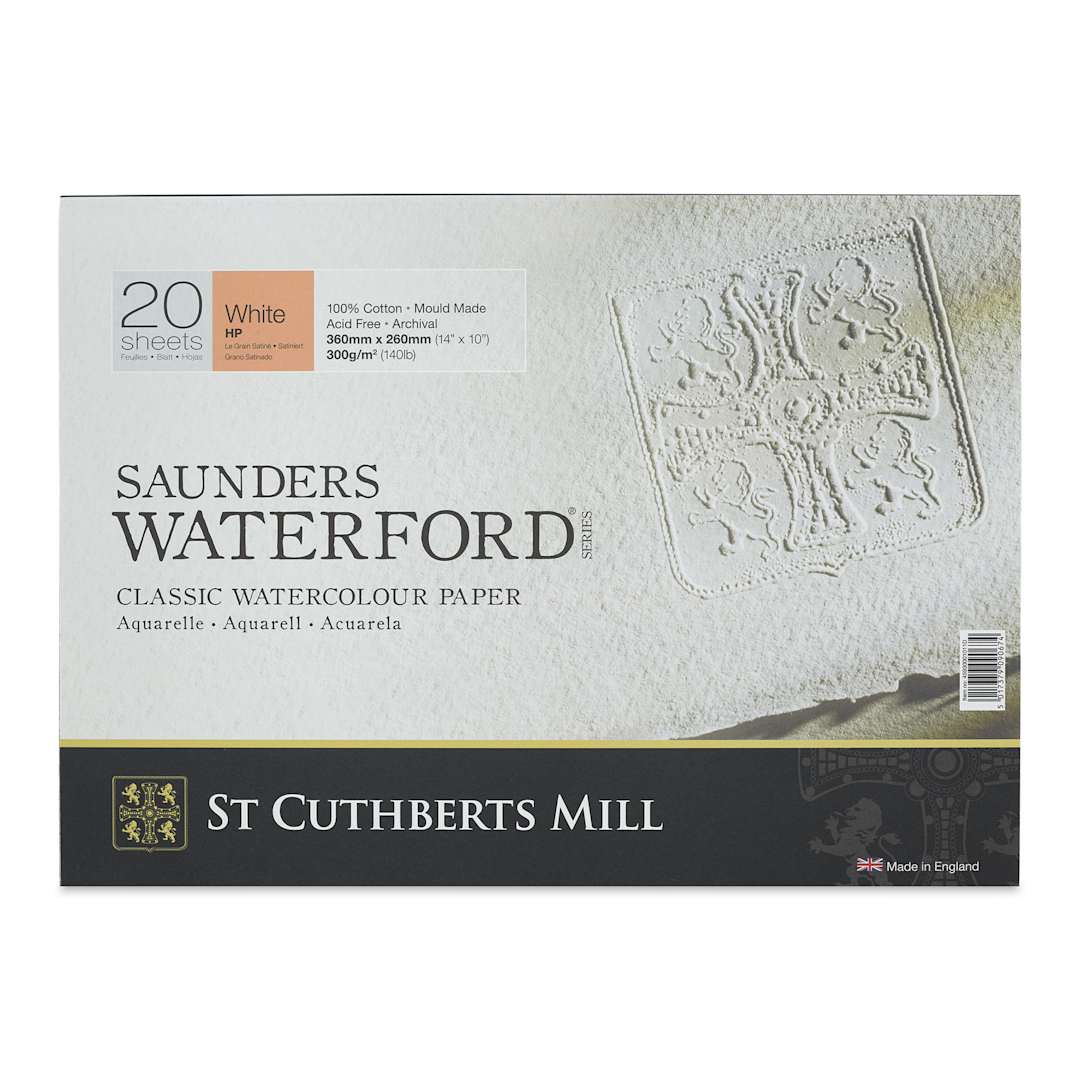Open in modal - Saunders Waterford Watercolor Block - 10" x 14", Hot Press, 140 lb, 20 Sheets (front cover)