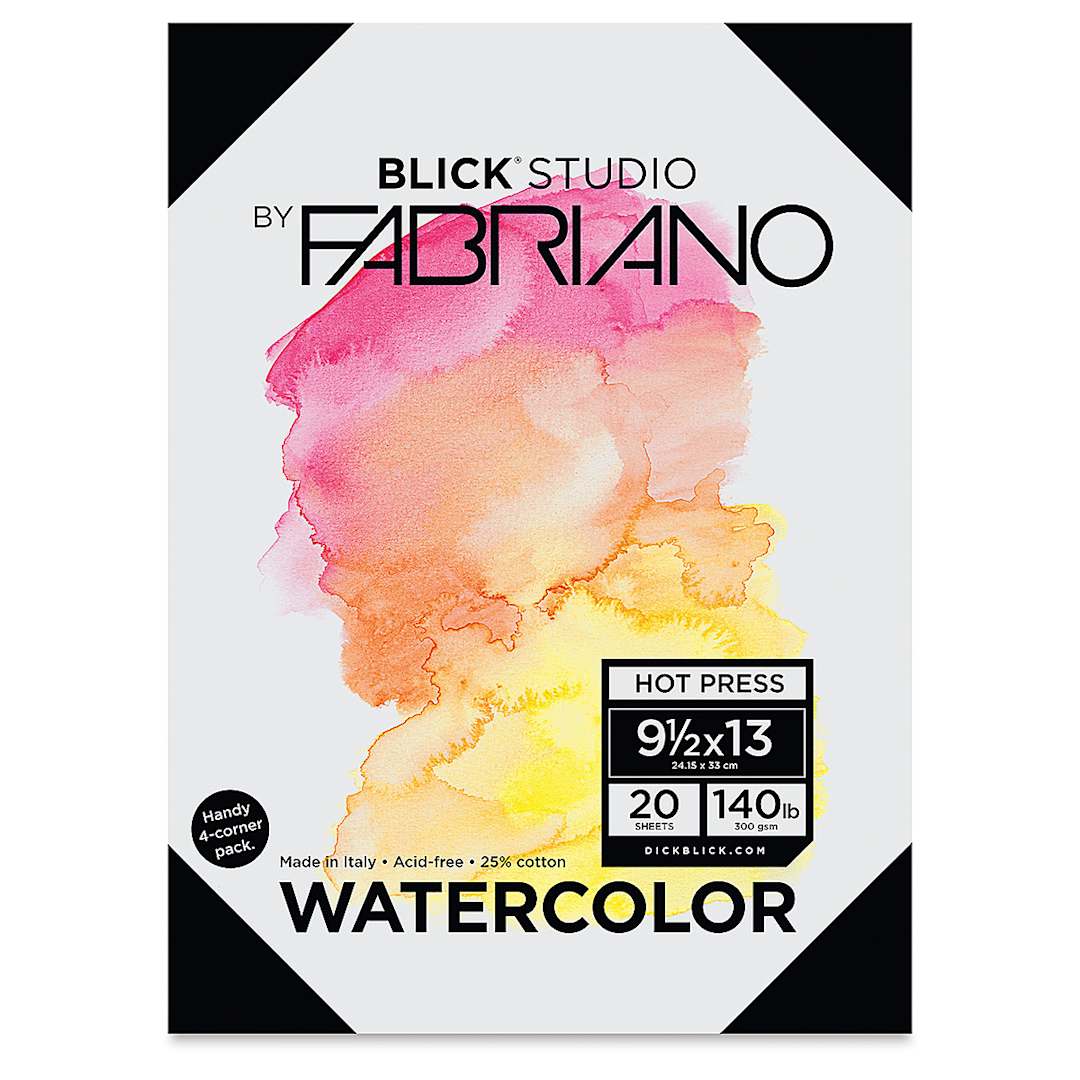 Open in modal - Blick Studio Watercolor Papers - Hot Press, 9-1/2" x 13, 20 Sheets