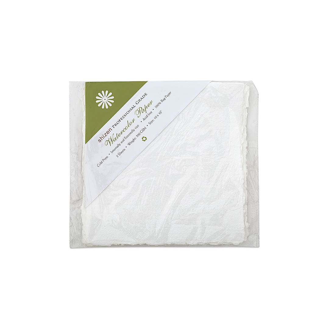Open in modal - Shizen Professional Watercolor Paper - 10" x 10", Cold Press/Rough, Package of 5 Sheets