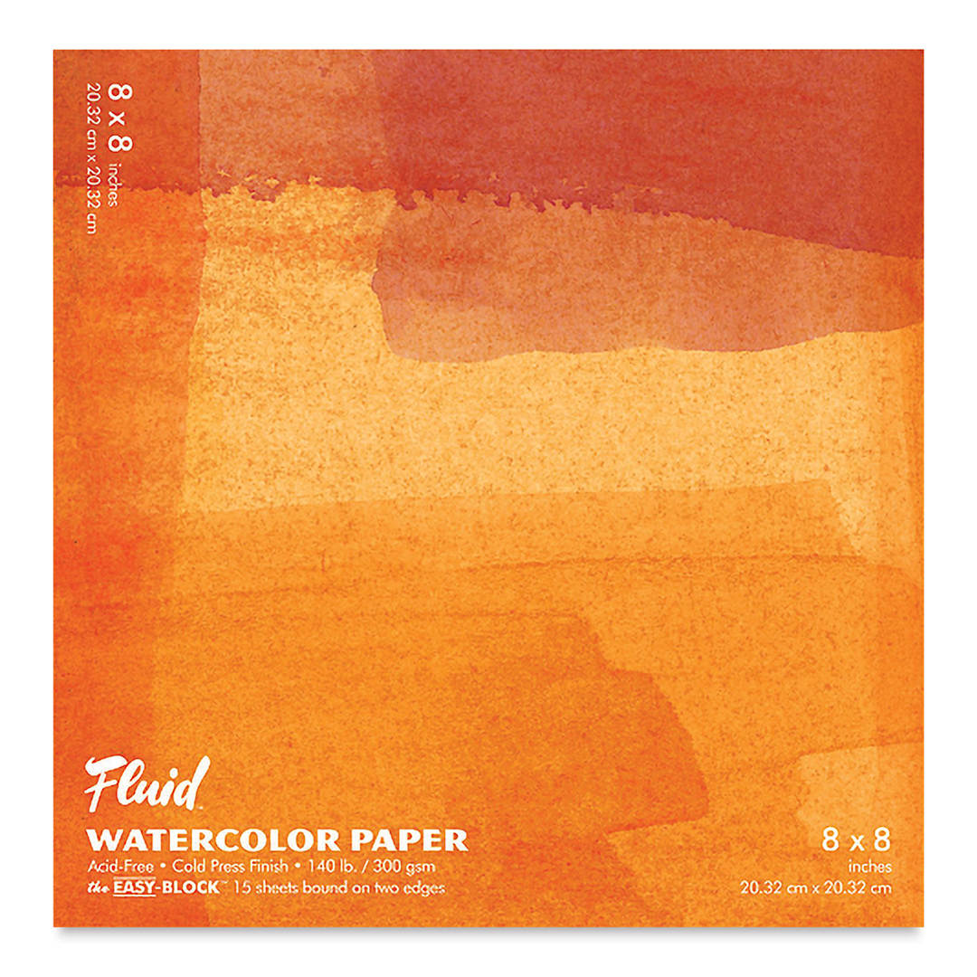 Open in modal - Fluid Easy-Block Watercolor Paper Block - 8" x 8", 15 Sheets