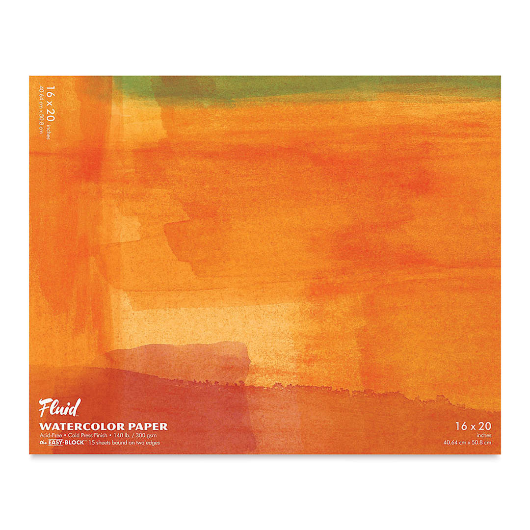 Open in modal - Fluid Easy-Block Watercolor Paper Block - 16" x 20", Cold Press, 15 Sheets