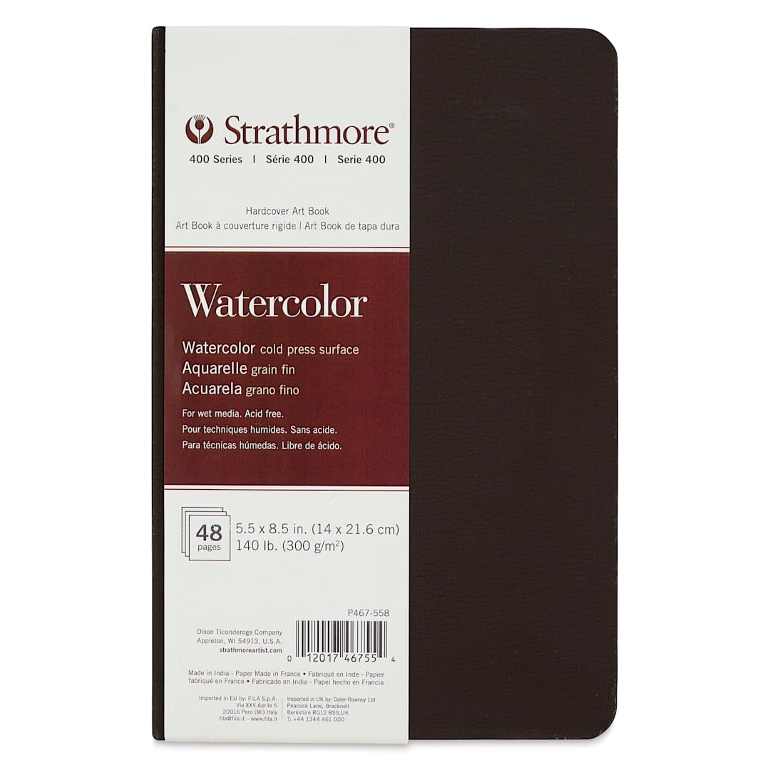 Open in modal - Strathmore 400 Series Watercolor Hardcover Hardbound Art Book - 5-1/2" x 8-1/2", Portrait