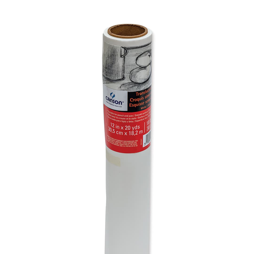 Open in modal - Canson Tracing Sketch Roll (10W) - 12" x 20 yds, White