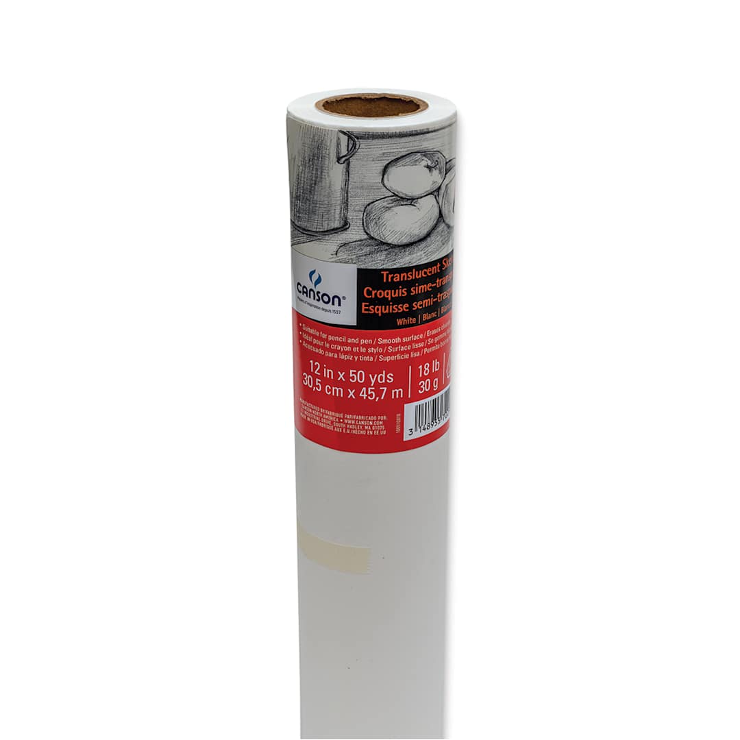 Open in modal - Canson Tracing Sketch Roll (10W) - 12" x 50 yds, White