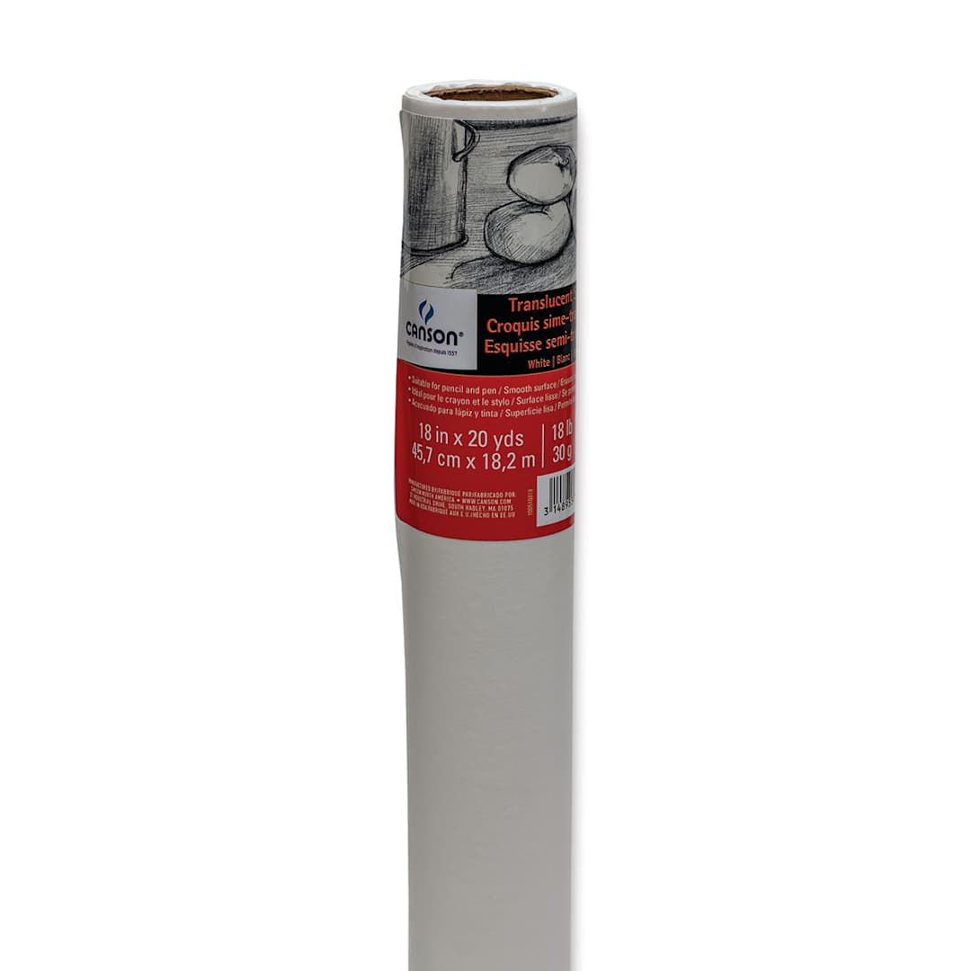 Open in modal - Canson Tracing Sketch Roll (10W) - 18" x 20 yds, White