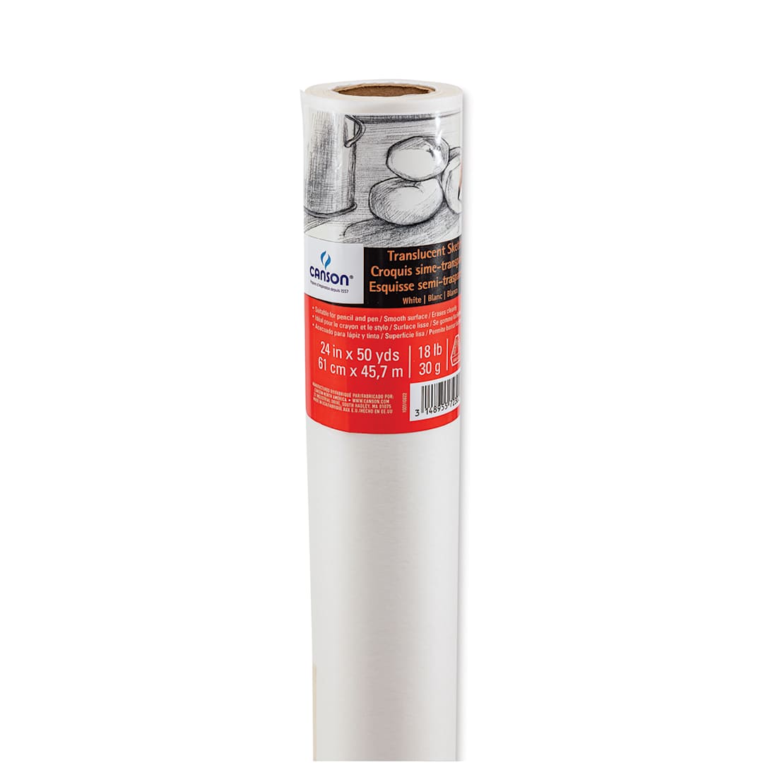 Open in modal - Canson Tracing Sketch Roll (10W) - 24" x 50 yds, White