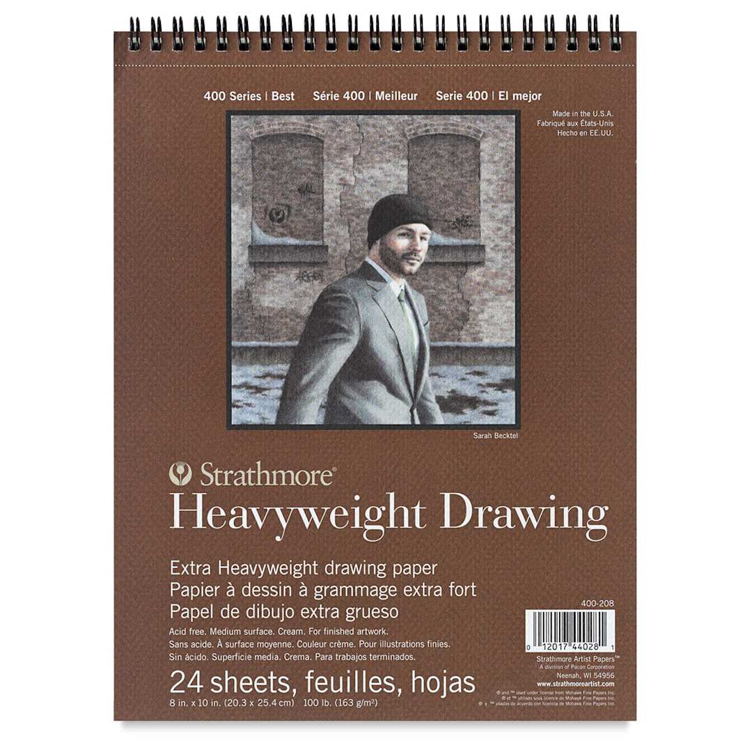 Open in modal - Strathmore 400 Series Heavyweight Drawing Pads - Top view of cover of pad
