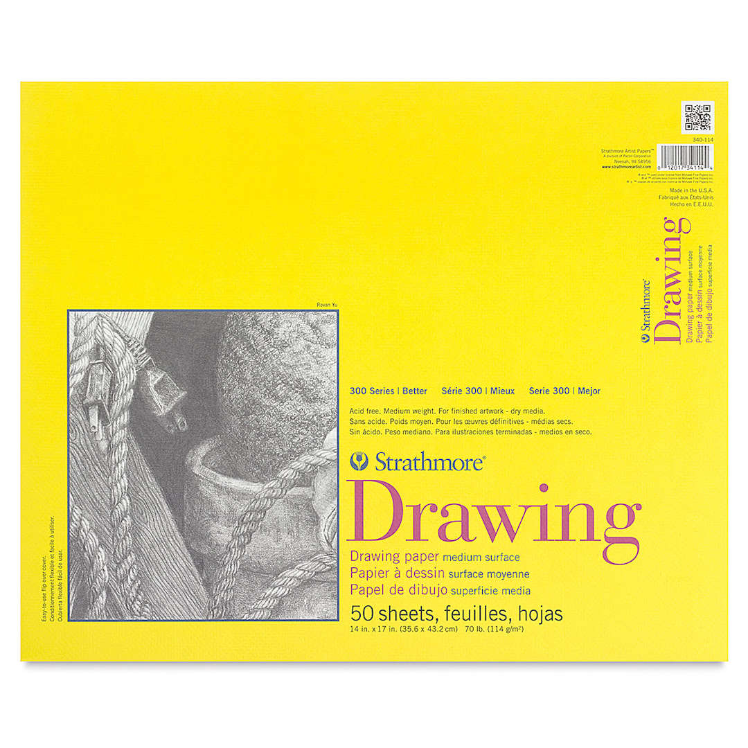Open in modal - Strathmore 300 Series Drawing Pad - 14" x 17", Glue Bound, front cover