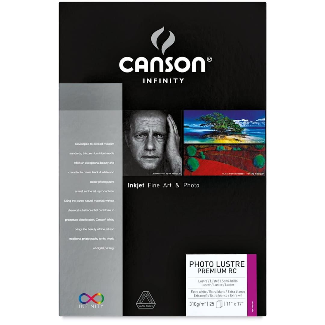 Open in modal - Canson Infinity Photo Lustre Premium Resin Coated Inkjet Paper - 11" x 17", Pkg of 25 Sheets