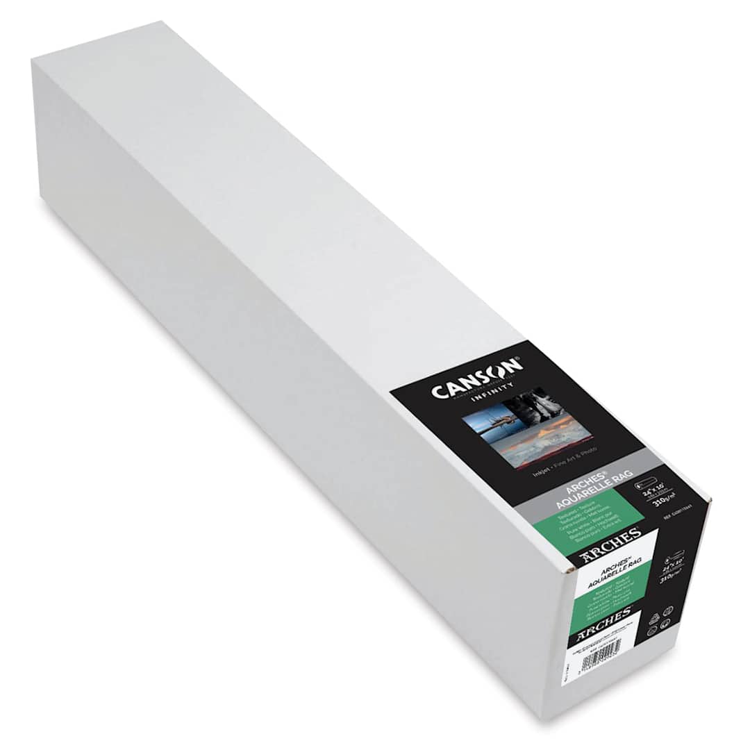 Open in modal - Canson Infinity Arches Aquarelle Rag Inkjet Paper - 24" x 10 ft, 310 gsm, Roll