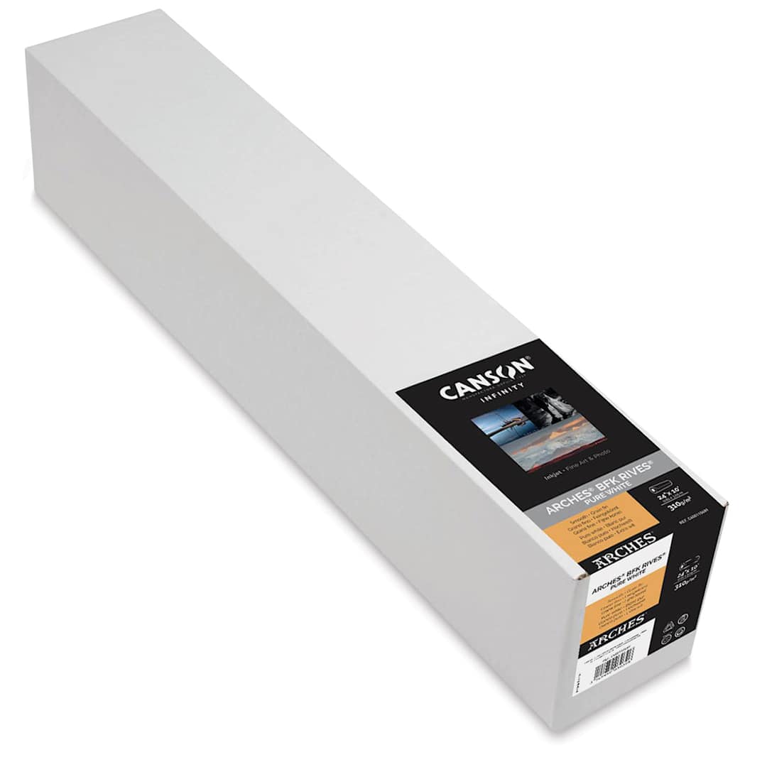 Open in modal - Canson Infinity Arches BFK Rives Inkjet Fine Art and Photo Paper - 24" x 10 ft, Pure White, 310 gsm, Roll