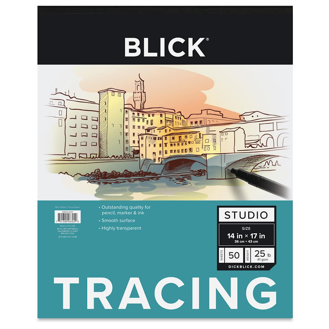 Open in modal - Blick Studio Tracing Paper Pad - 14" x 17", 50 Sheets, front of pad