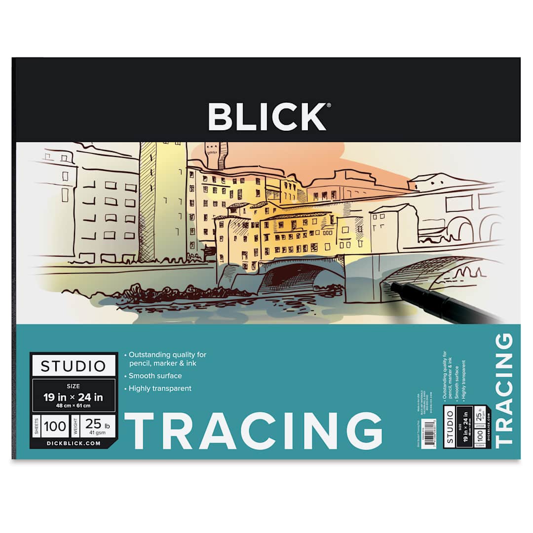 Open in modal - Blick Studio Tracing Paper Pad - 19" x 24", 100 Sheets, front of pad