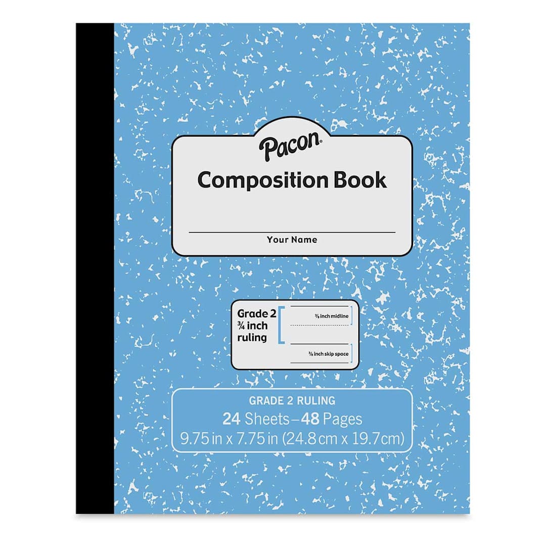 Open in modal - Pacon Primary Composition Notebooks - Front of Blue Grade 2 Notebook