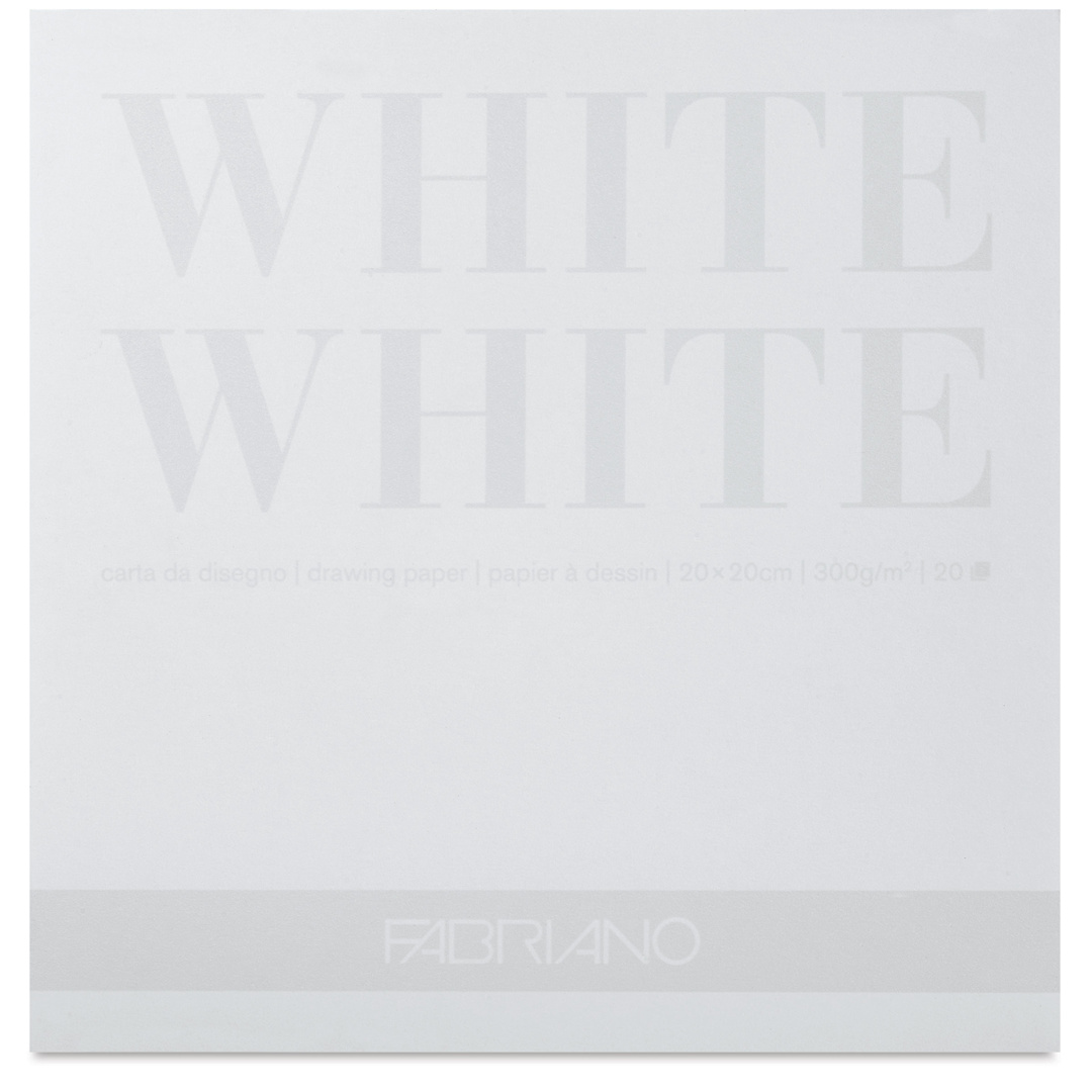 Open in modal - Fabriano White White Pad - 8" x 8", 300 gsm, 20 Sheets