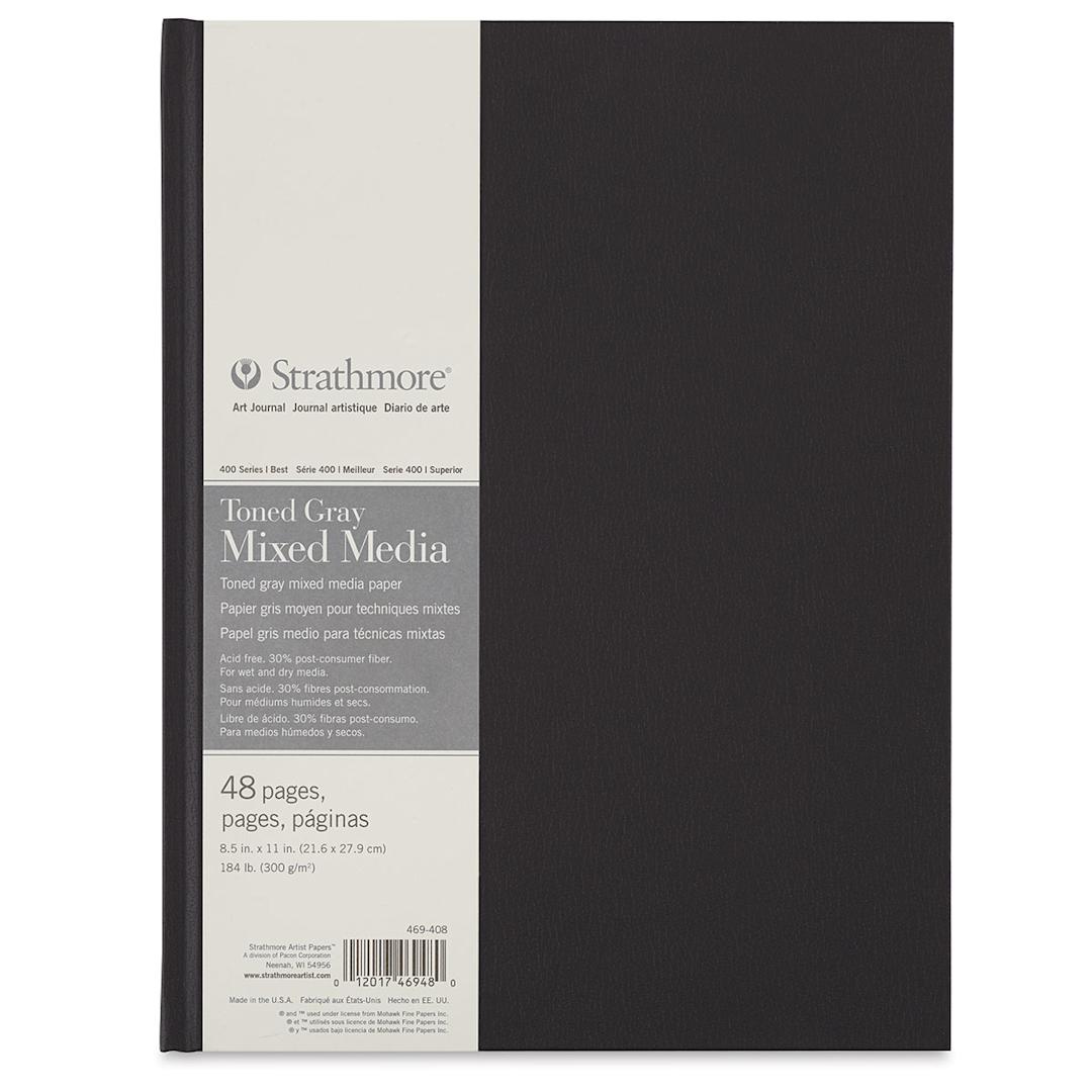 Open in modal - Strathmore 400 Series Hardbound Toned Mixed Media Artist Journal - Gray, 11" x 8-1/2", 48 pages