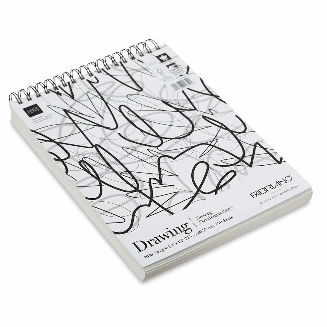 Open in modal - Fabriano Studio Drawing Fat Pad - Angled Top view of cover of Fat pad