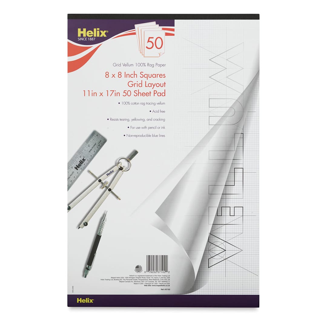 Open in modal - Helix Grid Vellum Paper Pad - 8 x 8, 11" x 17"