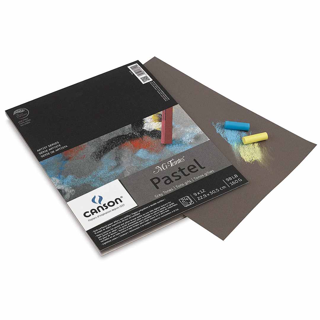 Open in modal - Canson Mi Teintes Drawing Papers - 9" x 12", Gray Tone, Pad, 24 Sheets