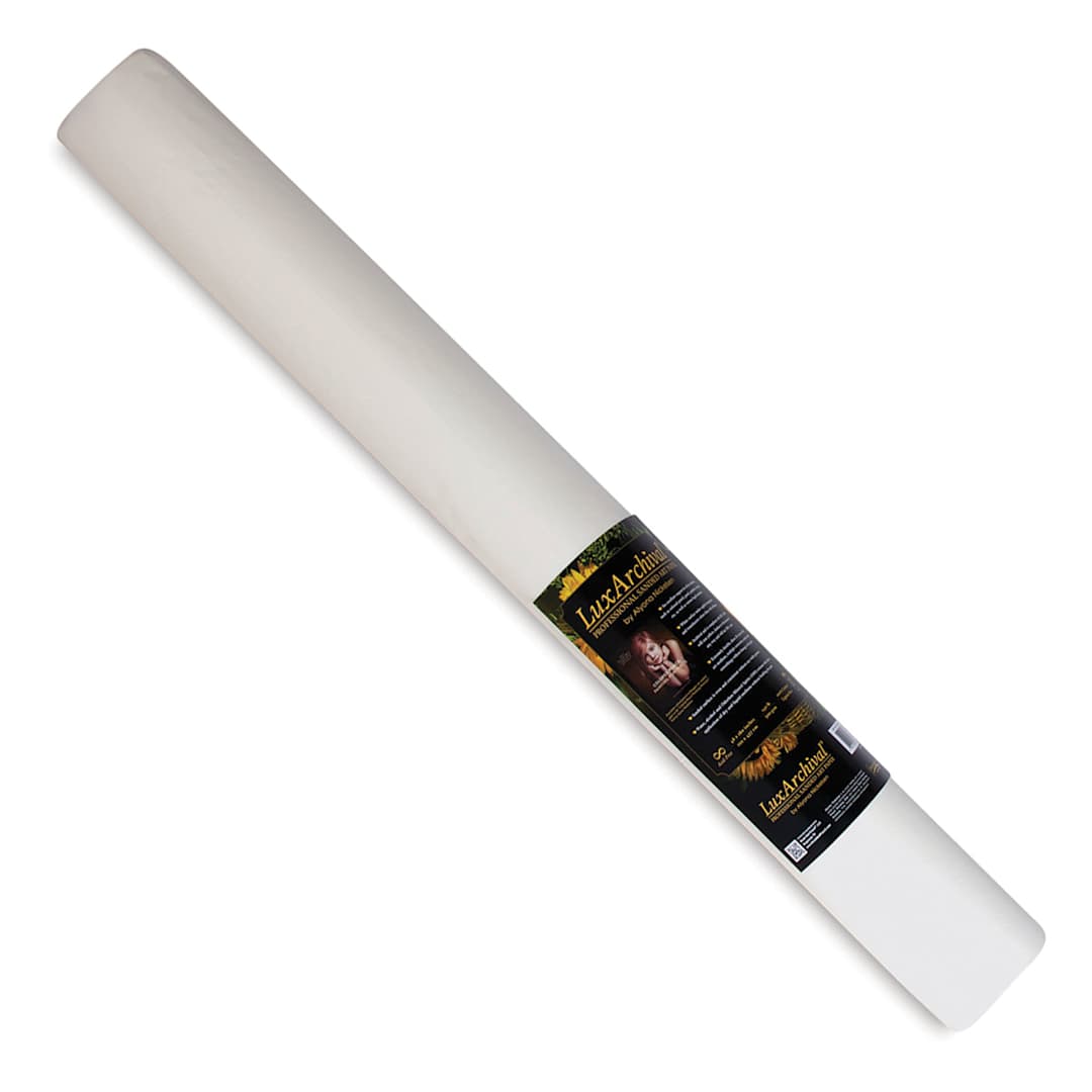 Open in modal - Brush and Pencil LuxArchival Professional Sanded Art Paper Roll - right angle view of packaged roll