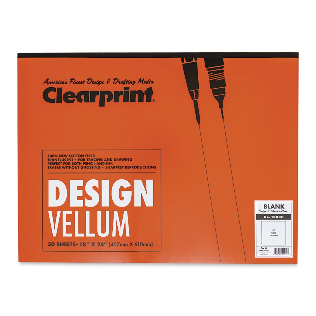 Open in modal - Clearprint 1000H Drafting Vellum Pad - 18" x 24", 50 Sheets, front