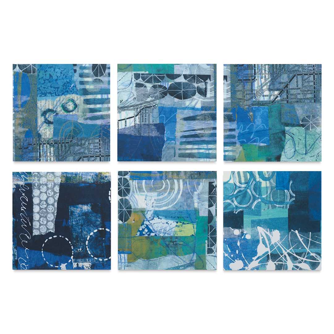 Open in modal - Yasutomo Karen Elaine Origami Paper Collage Pack - All Blue, Pkg of 24
