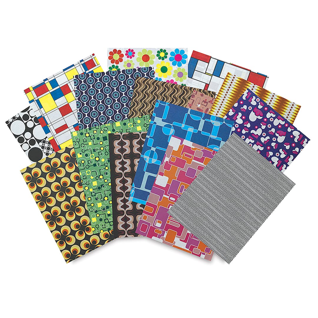 Open in modal - Roylco Decorative Papers - 8-1/2" x 11", Retro Pop, 32 Sheets