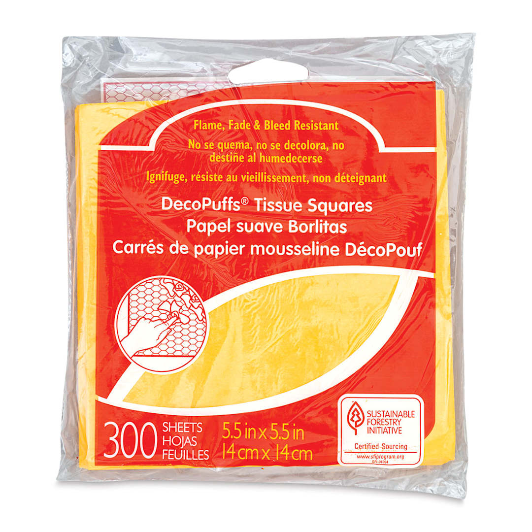 Open in modal - Pacon Decopuffs - Front of package of 300 Gold Sheets
