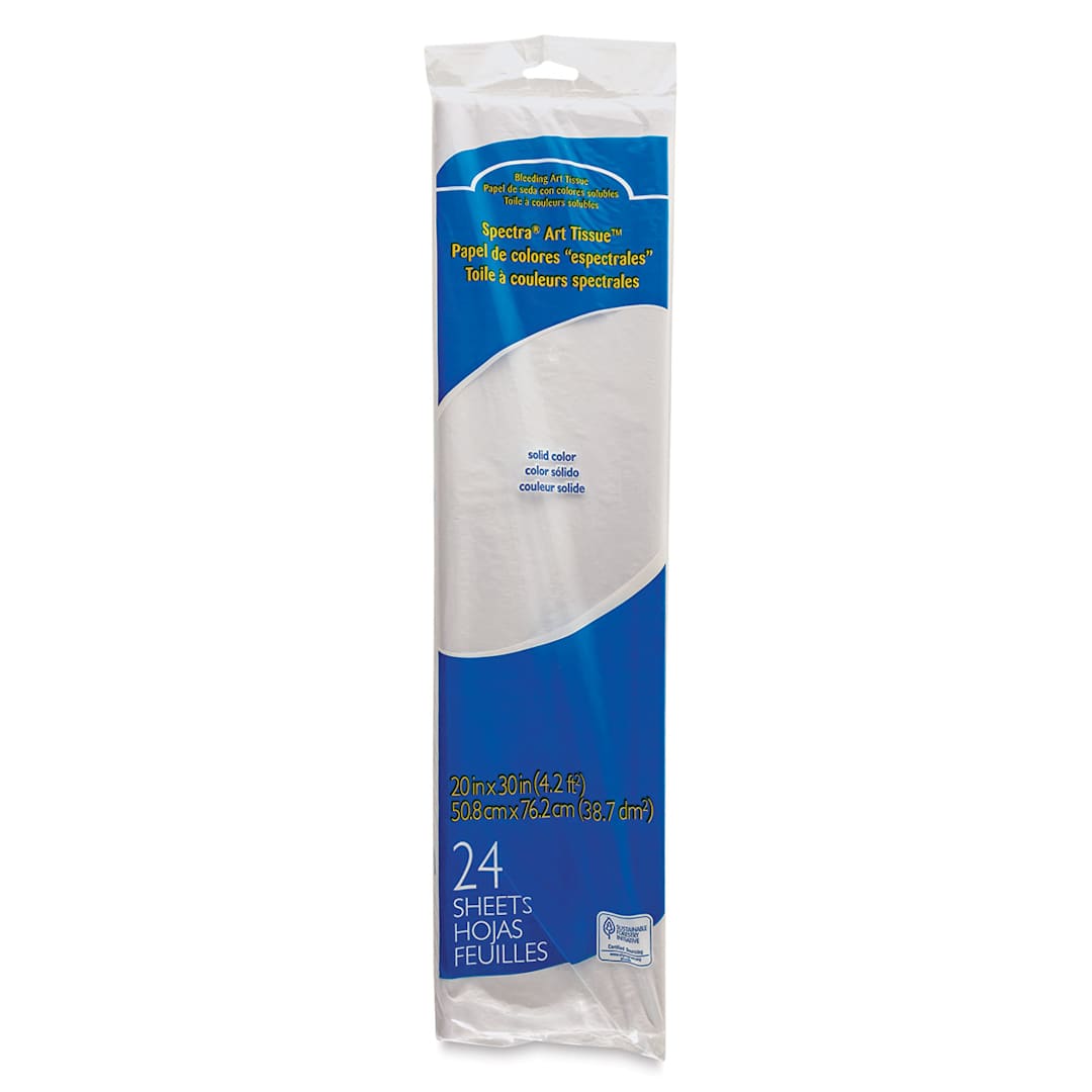 Open in modal - Spectra Deluxe Bleeding Art Tissue - 20" x 30", White, 24 Sheets