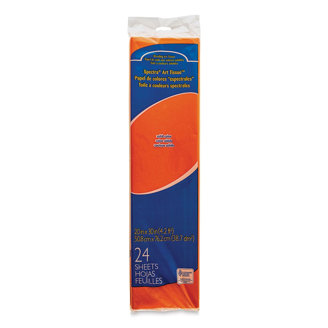 Open in modal - Spectra Deluxe Bleeding Art Tissue - 20" x 30", Orange, 24 Sheets
