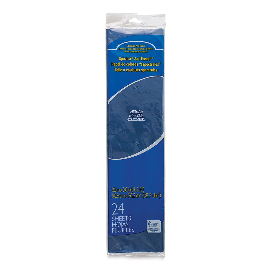 Open in modal - Spectra Deluxe Bleeding Art Tissue - 20" x 30", Medium Blue, 24 Sheets