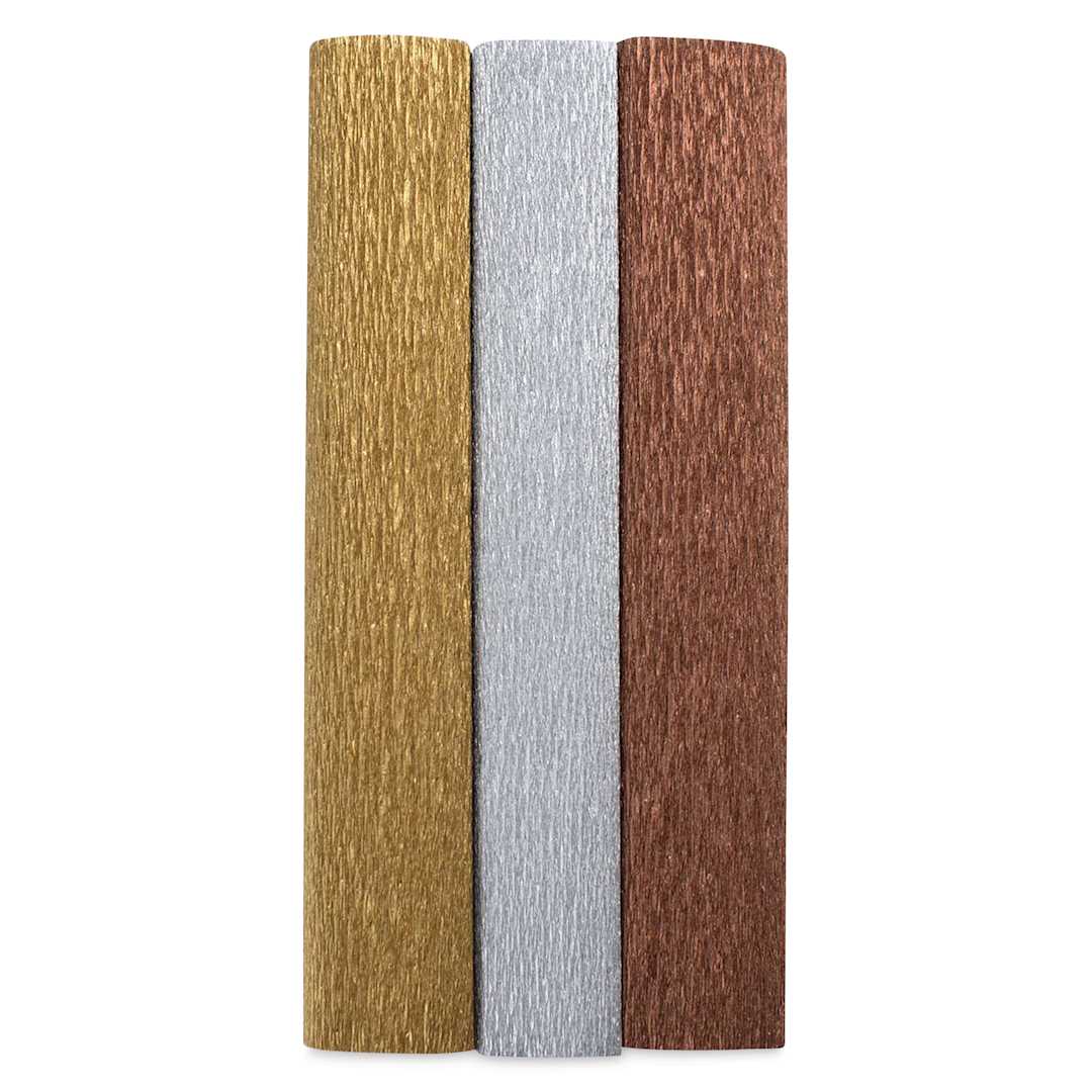 Open in modal - Lia Griffith Crepe Paper - Extra Fine Half Sheets, Metallic, Pkg of 3