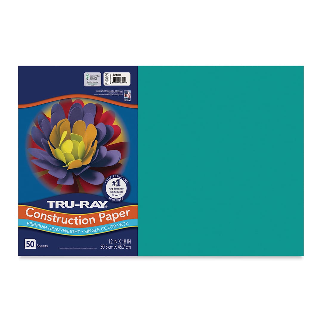 Open in modal - Pacon Tru-Ray Construction Paper - 12" x 18", Turquoise, 50 Sheets