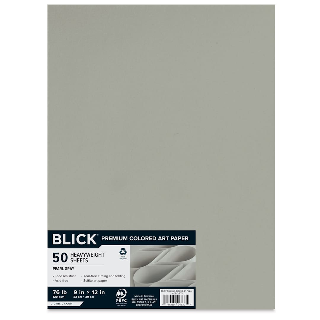 Open in modal - Blick Premium Colored Art Paper - 9" x 12", Pearl Gray, 50 Sheets