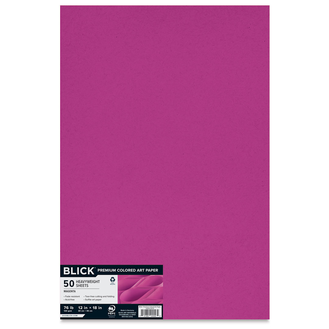 Open in modal - Blick Premium Colored Art Paper - 12" x 18", Magenta, 50 Sheets