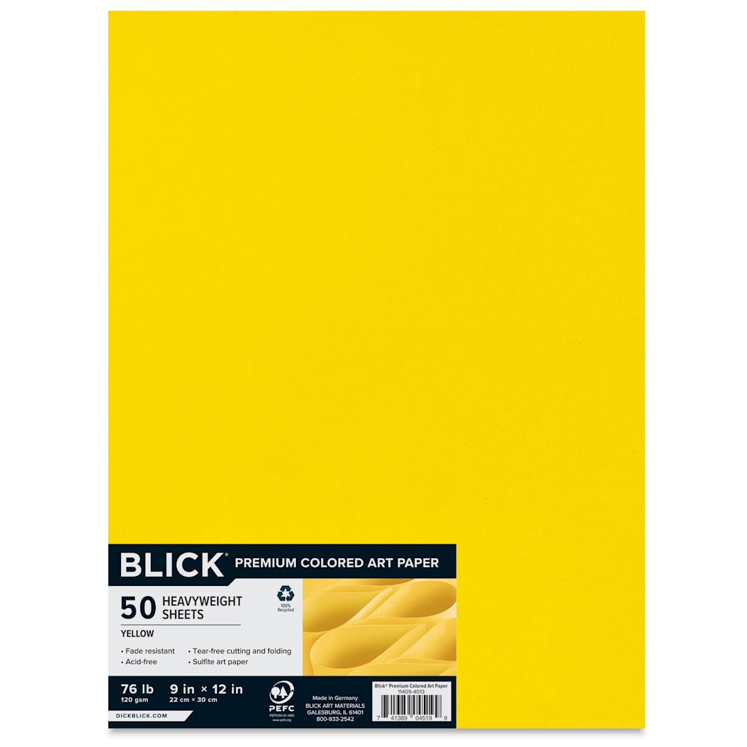 Open in modal - Blick Premium Colored Art Paper - 9" x 12", Yellow, 50 Sheets