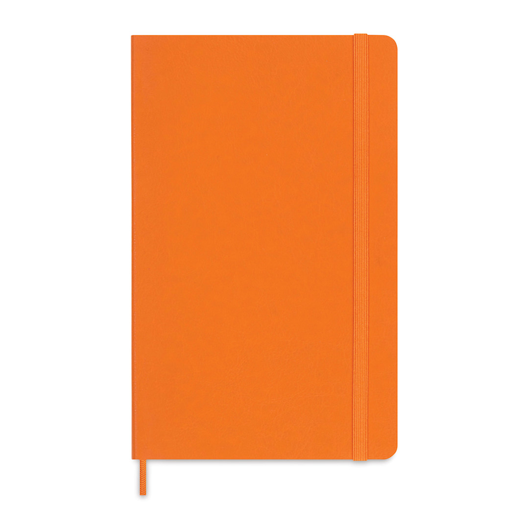 Open in modal - Moleskine Precious and Ethical Vegan Leather Notebook - 5" x 8-1/4", Ruled, Orange, 176 Pages, front cover