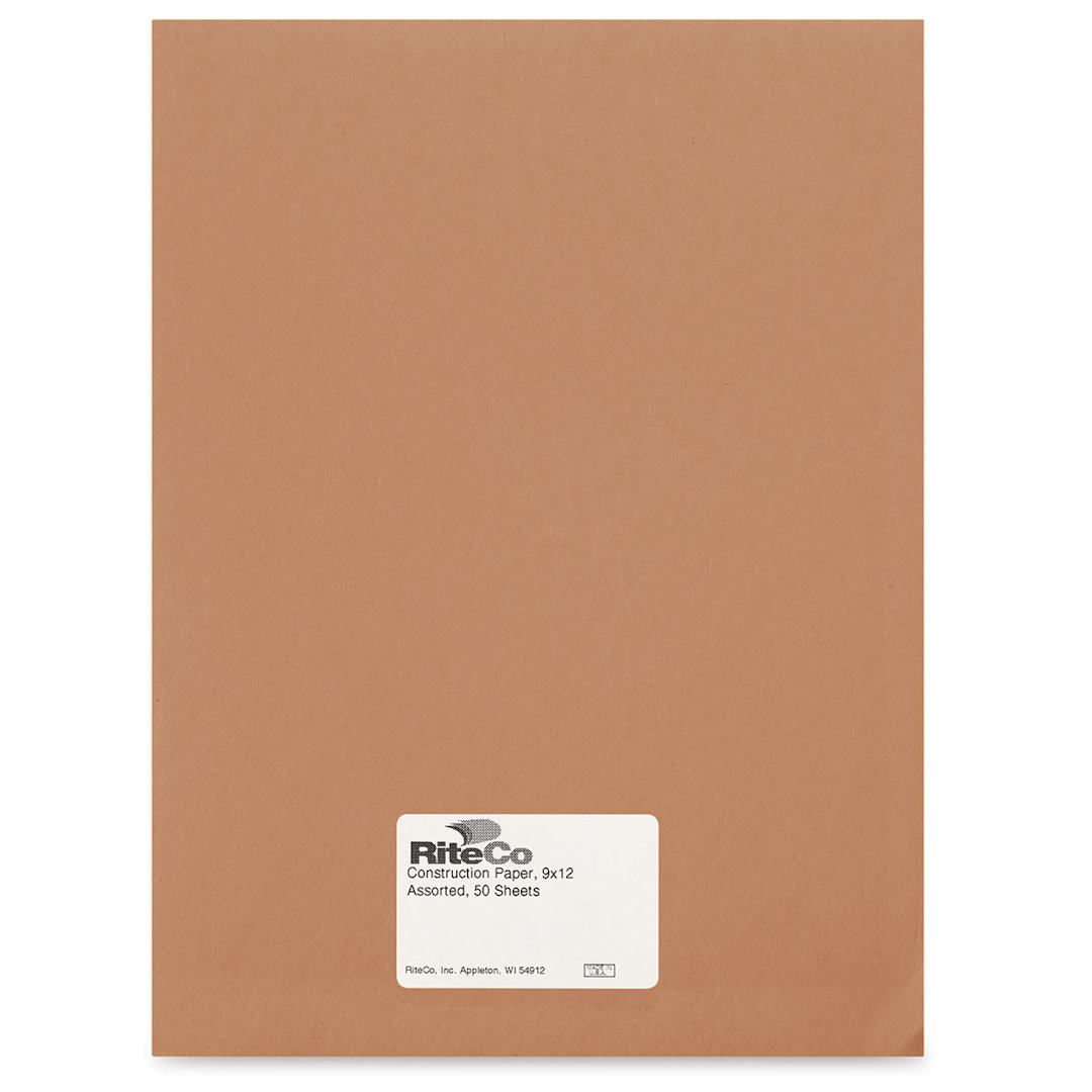 Open in modal - RiteCo Construction Paper - Light Brown, 9" x 12", 50 Sheets