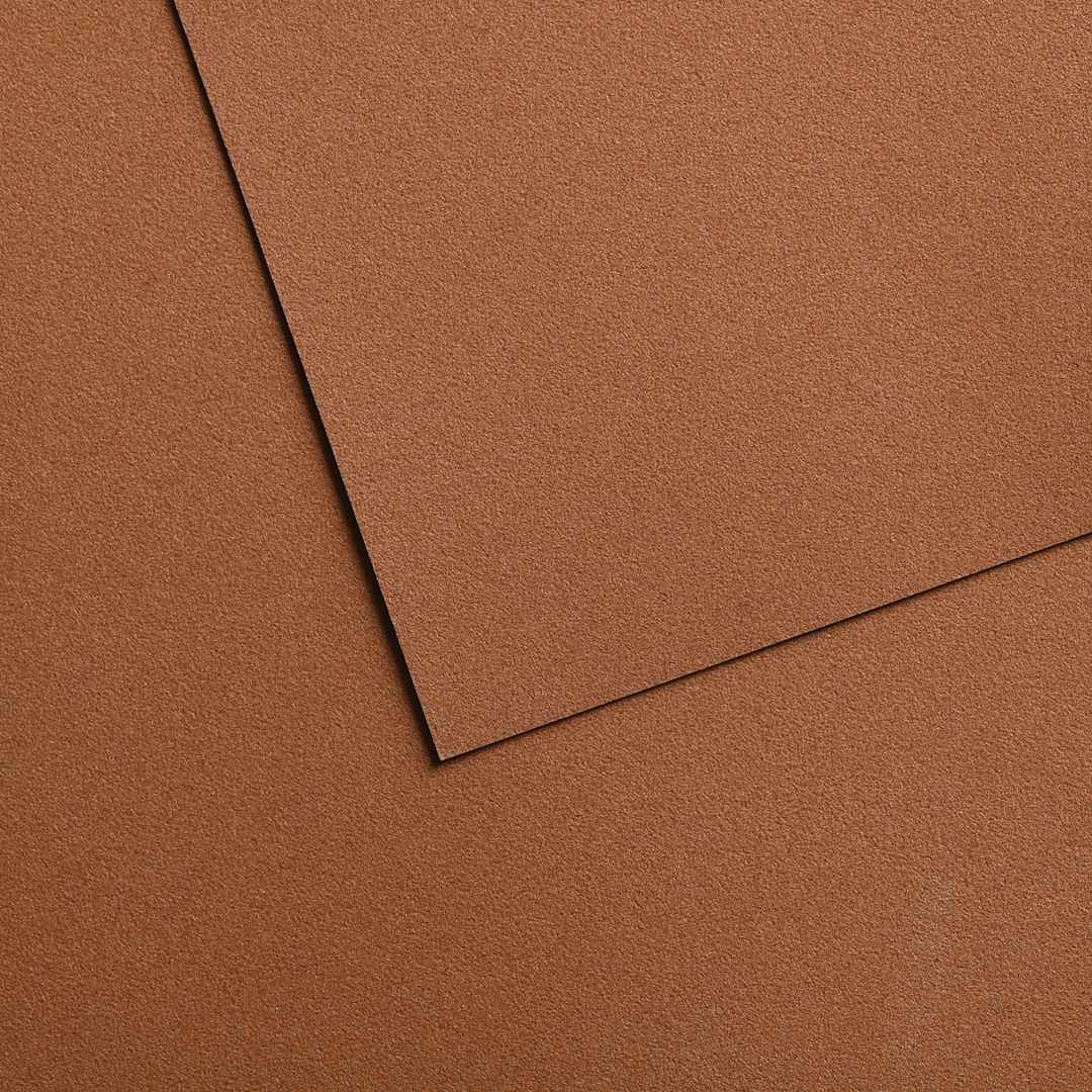 Open in modal - Canson Mi-Teintes Velvet Sheet - 19.5" x 25.5", 605 Brown, 430 gsm, Single Sheet