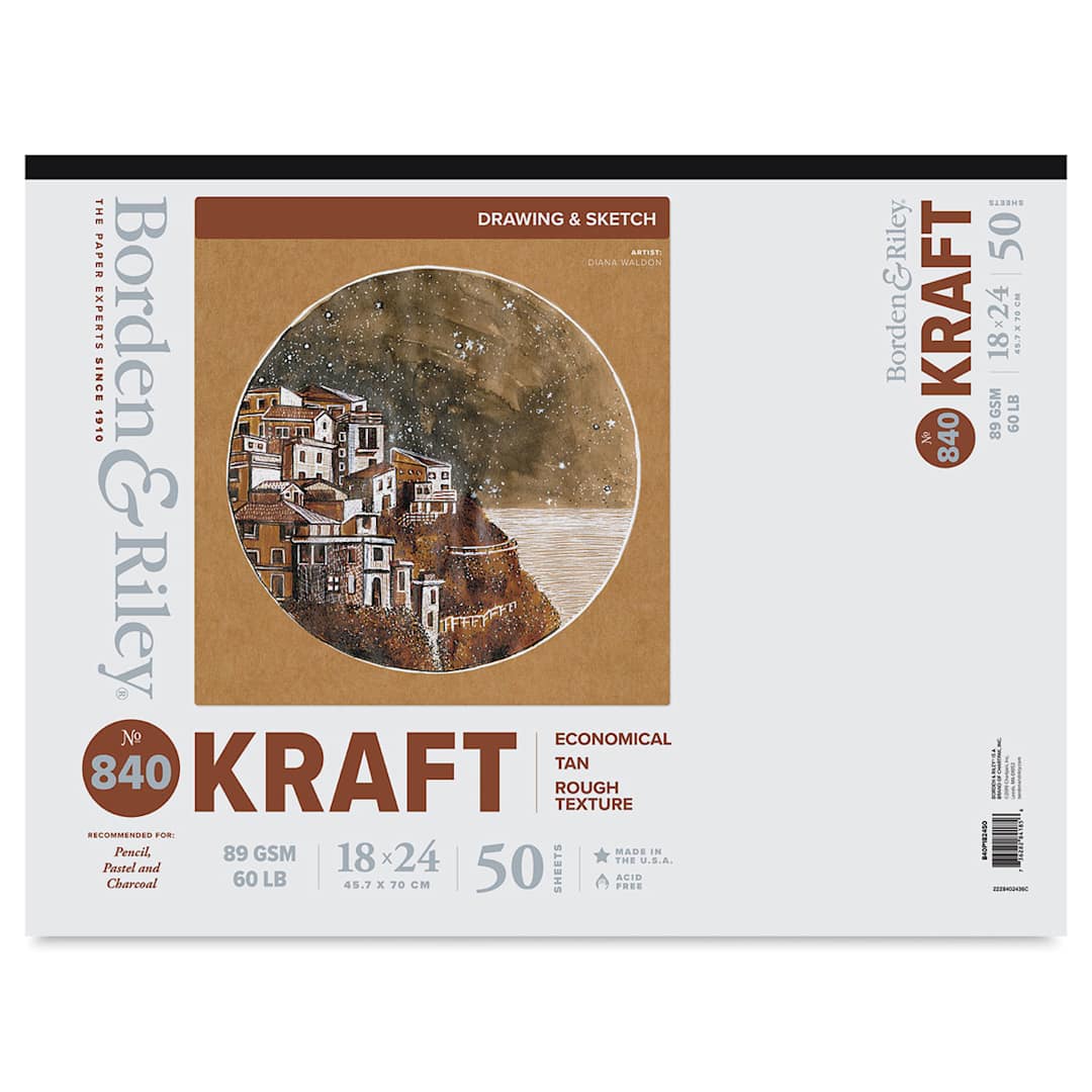 Open in modal - Borden & Riley #840 Kraft Paper Pad - 18" x 24", front cover