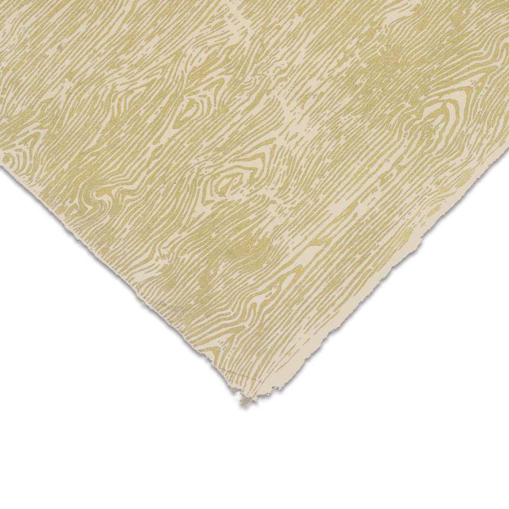 Open in modal - Woodgrain Print Lokta Paper - Gold and Cream, 20" x 30", Single Sheet