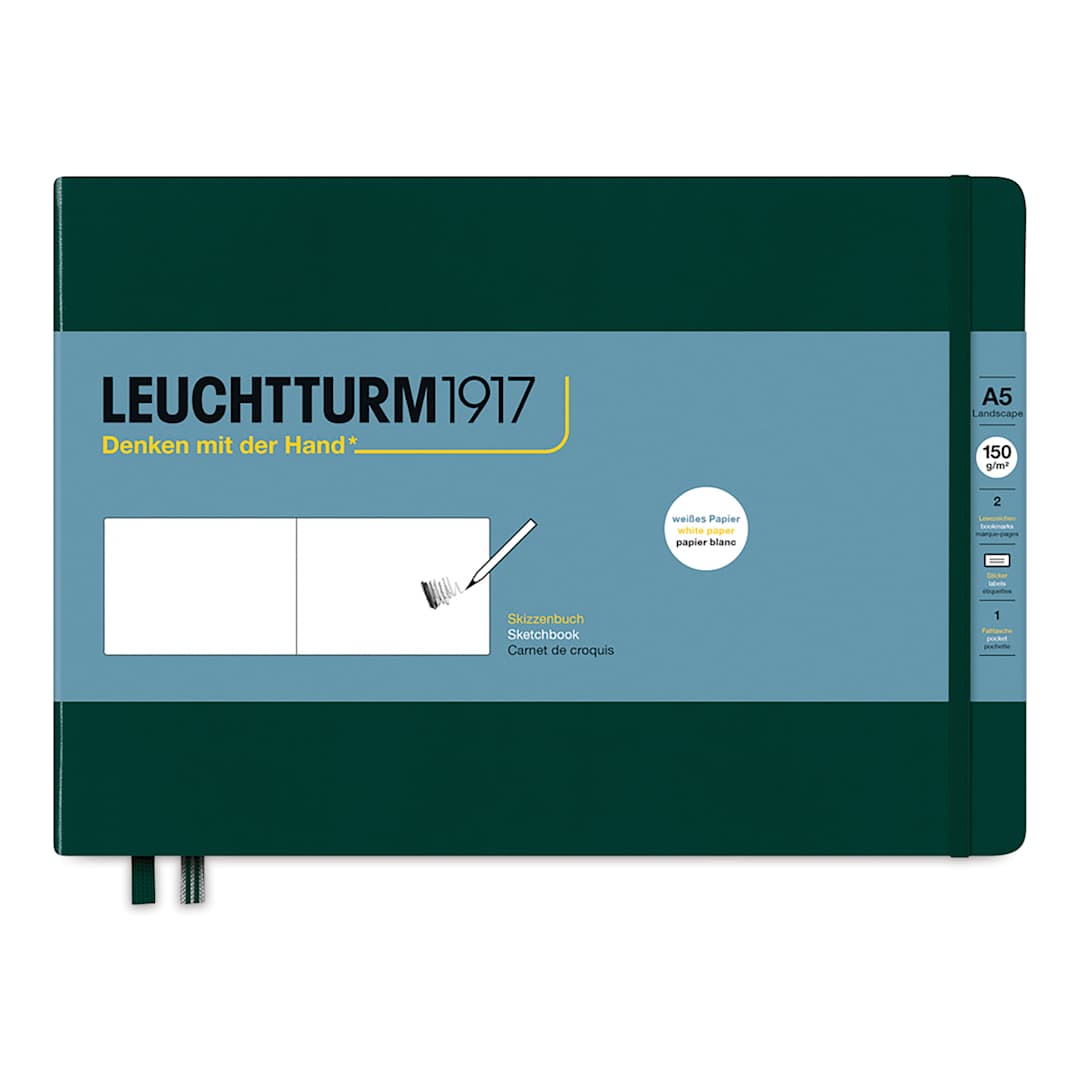 Open in modal - Leuchtturm1917 Sketchbook - Forest Green, 5-3/4" x 8-1/4"
