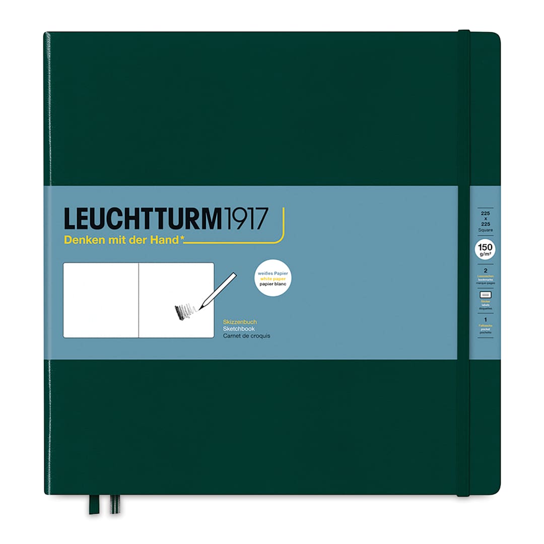 Open in modal - Leuchtturm1917 Sketchbook - Forest Green, 8-7/8" x 8-7/8"