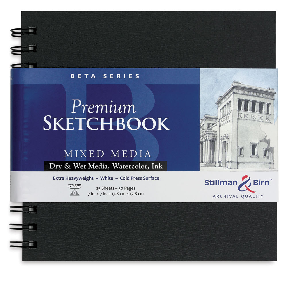 Open in modal - Stillman & Birn Beta Series Sketchbook - 7" x 7", Square, Wirebound, 25 Sheets