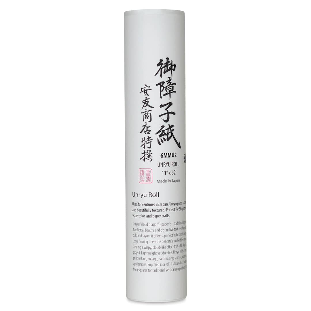 Open in modal - Yasutomo Sumi Painting Paper Roll - 11" x 62 ft, Unryu, 48 gsm
