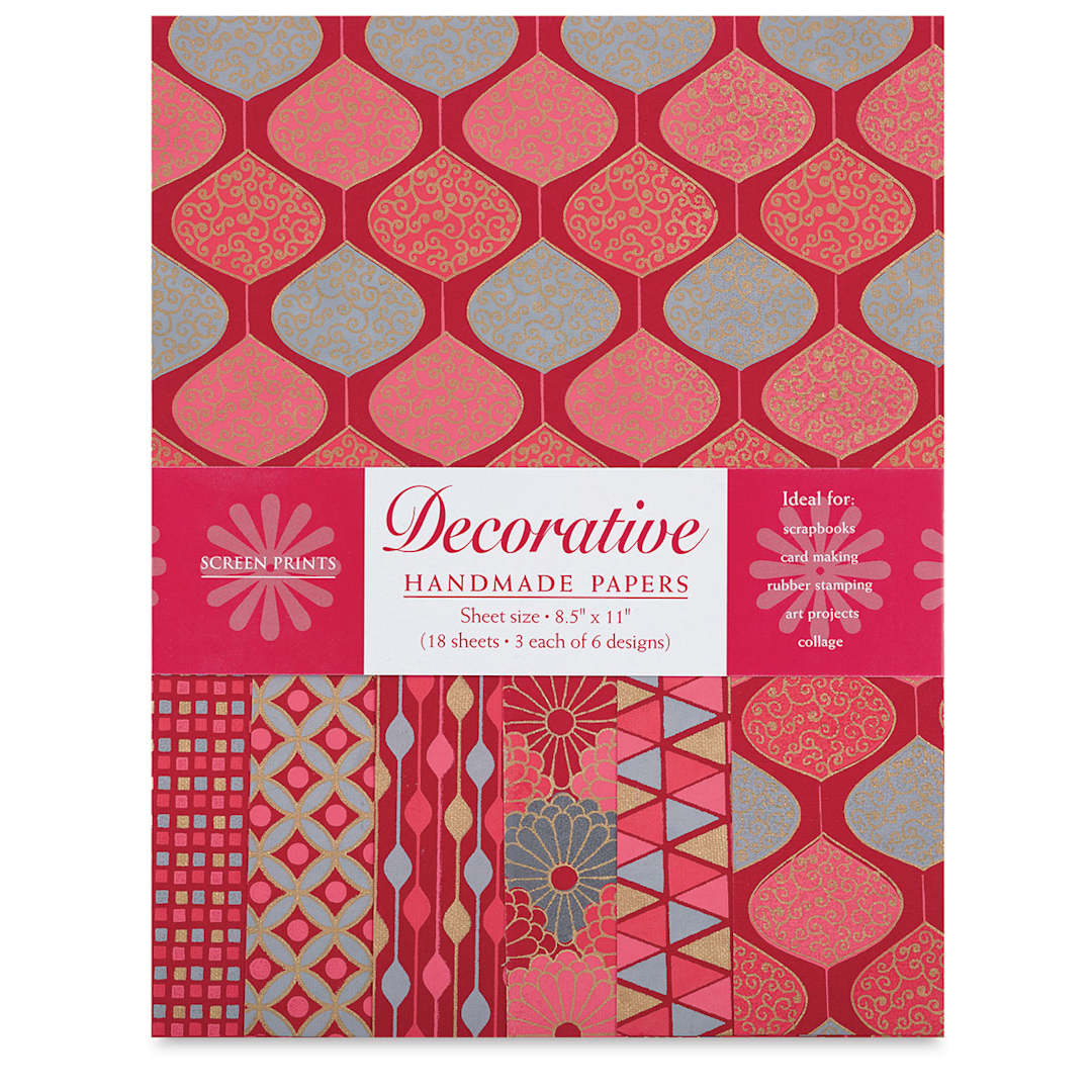 Open in modal - Decorative Paper Screen Print Assortment Packs - Red and Dark Red shown