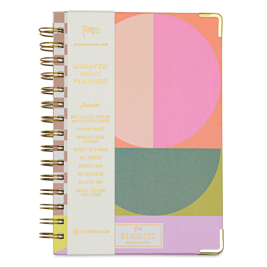 Open in modal - DesignWorks Ink Undated 13-month Perpetual Planner - Geometry, 6-1/4" x 8-1/4", front cover