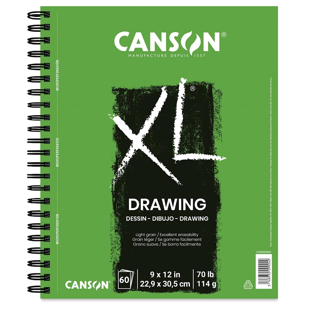 Open in modal - Canson XL Drawing Pad - 12" x 9", Wirebound Side, 60 Sheets