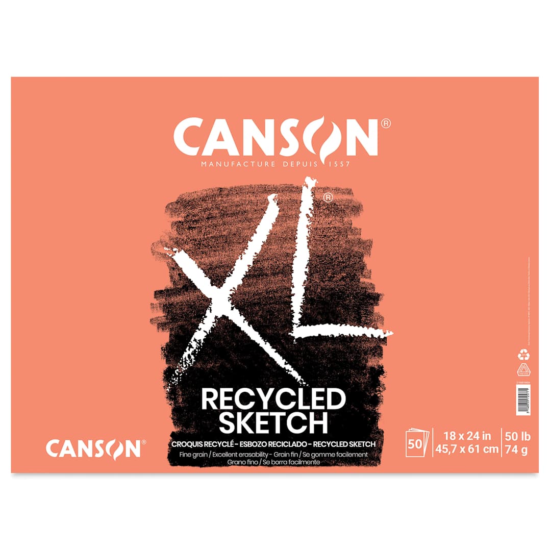 Open in modal - Canson Recycled Sketch Pad - 18" x 24", Fold-over, 50 Sheets