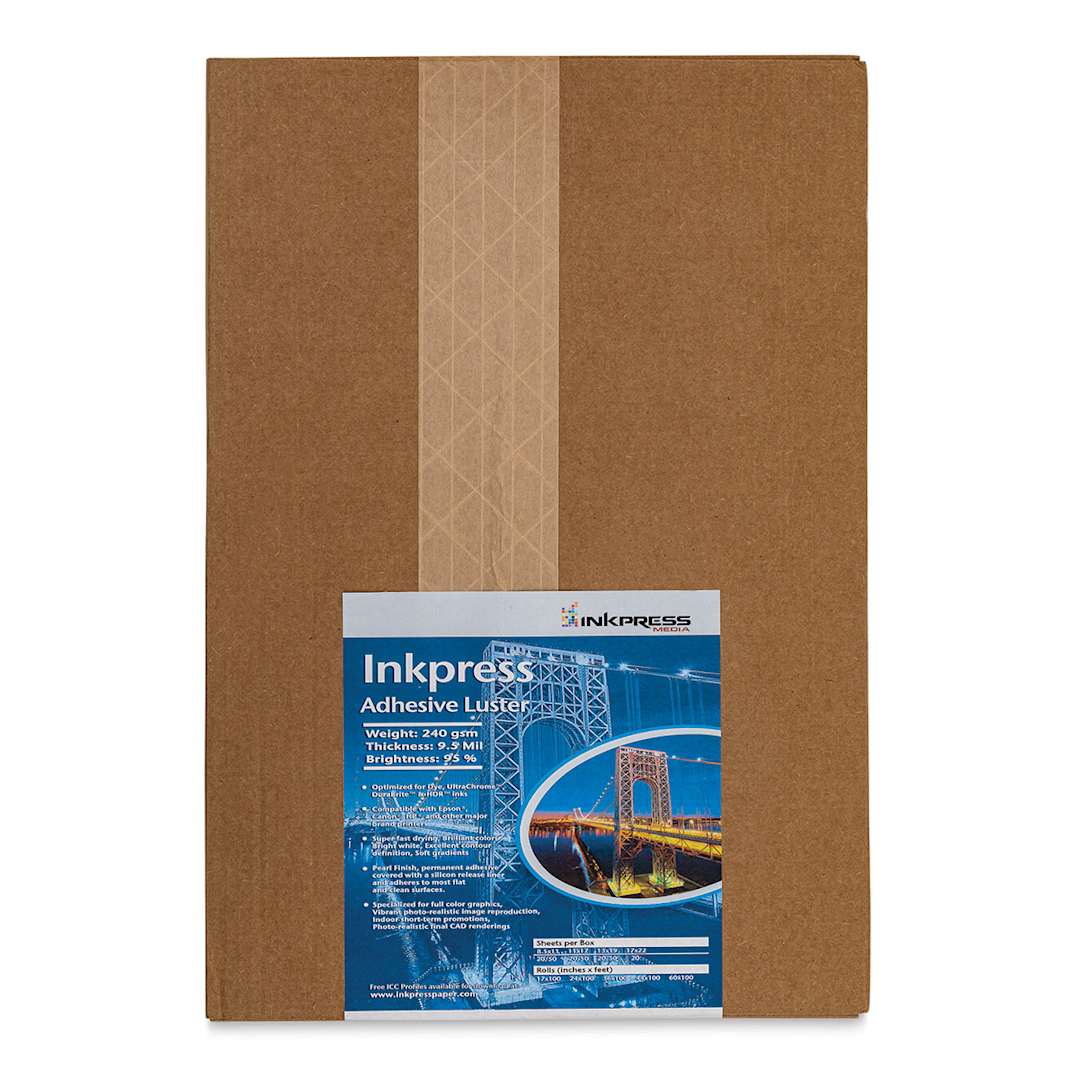 Open in modal - Inkpress - Adhesive Luster Inkjet Paper, 13" x 19", 20 Sheets